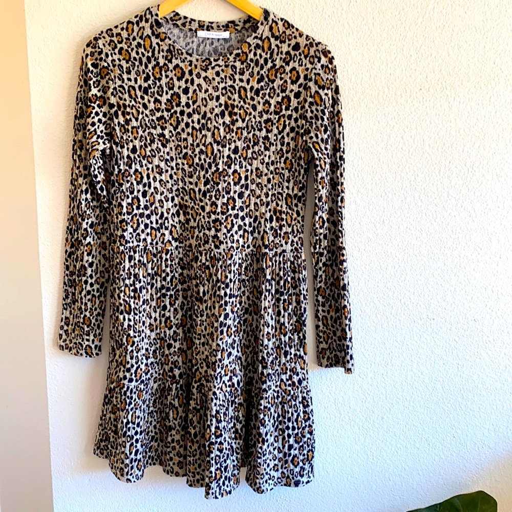 Women’s Lightweight Knit Cheetah Mini Dress